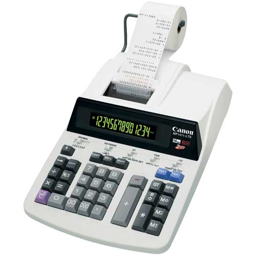 Calculatrice De Bureau Canon MP1411-LTSC Avec Imprimante - Argent, Ecran LCD Rétroéclairé